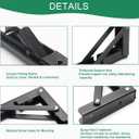 Folding Shelf Brackets, 2 Pcs Heavy Duty Collapsible Shelf Bracket, DIY Wall Mounted Folding Table Hinge, Space Saving for Bench Table with Screws (Silver, 10 in)