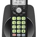VTech Cordless Phone with DECT 6.0, FullDuplex Speakerphone, Lighted Display, Backlit Keypad, Caller ID/Call Waiting, Volume Control, Hearing Aid Compatible, Wall Mount | VG13111 (Black)