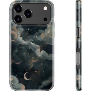 Goodon for iPhone 17 Pro Case Cute,Aesthetic Vintage Night Sky Clouds Shell,Compatible with Magsafe,Trendy Unique Cool Retro Fancy Protective Slim Silicone Phone Cover for Women Girls