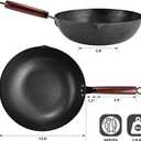 Leidawn 12.8" Carbon Steel Wok-11Pcs Woks & Stir Fry Pans Wok Pan with Lid, No Chemical Coated Chinese Woks with 10 Cookware Accessories, Flat Bottom Wok for Electric, Induction,Gas Stoves