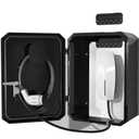 Wall-Mounted 1.2mm Cold Rolled Steel Electric Vehicle Charging Protection Box for Tesla, Waterproof Indoor/Outdoor Enclosure with Lock | Seamless One-Piece Design (Black)