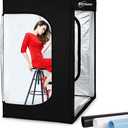 Professional Photo Light Box Large LED Dimmable Shooting Tent 47x39x78inch Photography Studio Continuous Lighting Cube Softbox Tents for Portrait Furniture Clothing Photography with 3 Colors Backdrops