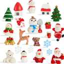 CCINEE 38PCS Christmas Miniature Figurines Ornament Kit Santa Claus Tree Resin Decoration for Fairy Garden Doll House Home Decor