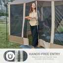 EVER ADVANCED Magnetic Screen House Room 11x9ft, Hands-Free Entry,Screenhouse with Sun Protection for Camping&Picnic, 11x9ftCamping Tent Canopy Shelter with Mesh, Brown, 11ftx9ftx90inch