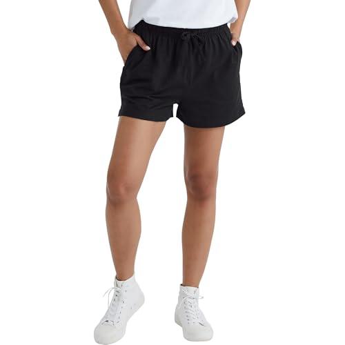Hanes Originals, Cotton Jersey, Gym Shorts for Women, 2.5", Black.M