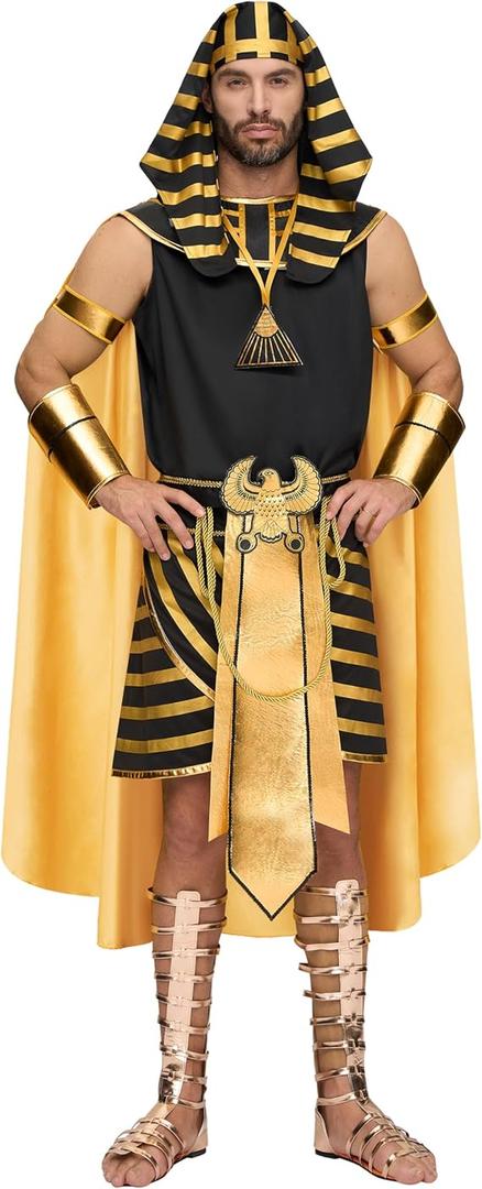 Spooktacular Creations Halloween Adult King Pharaoh Costume Men, Egyptian King Costume Men, Pharaoh Halloween Outfit
, XL