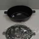 Wood Stove Steamer 2.5 Quart, Wood Stove Humidifier with Decorative Bear Pattern, Cast Iron Steamer for Wood Stove Rust Resistant Matte Black