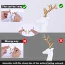 XMGZQ 2 Pack Resin Christmas Reindeer Figurines Deer Statues Elk Sculpture Deer Ornaments for Living Figurine Statues TV Cabinet Home Office Wine Cabinet Decoration (Gold)
