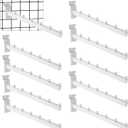 Zonon 10 Pcs 6 Ball Gridwall Waterfall Hooks 12 Inch Gridwall Clothes Hanger Grid Wall Waterfall Faceout Hooks Grid Wall Accessories for Garment Displaying Retail Shirt Home Garage, White