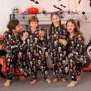 VNVNE Matching Halloween Onesie Pajamas for Family/Couples/Women/Men, Skeleton Holiday One Piece Adults Pjs Sleepwear (6-8 Years, Black Skull)