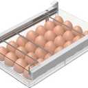 vacane Large Refrigerator Drawer with Removable 28 Grid Egg Tray, Clear Egg Drawer for Fridge Organizer Bins, Fridge Storage Container Under Shelf Holder for Fruit,Vegetable,Meat,Cheese