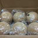 Weysat 6 Pcs 8 Inch Giant Velvet Christmas Ball Ornaments, Soft Khaki