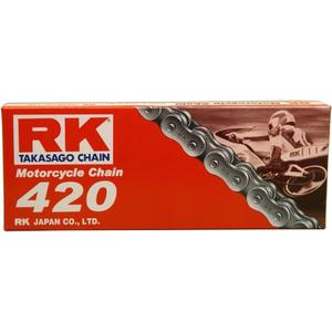 RK Racing Chain M420-106 (420 Series) 106-Links Standard Non O-Ring Chain with Connecting Link