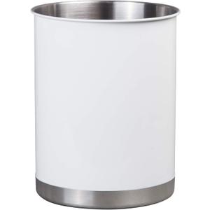 Creative Home Stainless Steel Utensil Holder 6.3" Large Cooking Tool Organizer for Kitchen Decor and Countertop Storage, Stable Anti-Tip Design, Durable Powder-Coated Finish, White