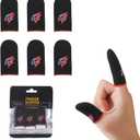 2 x Gaming Finger Sleeves Smooth Touch Screen Thumb Protector, Sweat-Proof Mobile Game Controller Accessories, Black (Black Finger Sleeves (6 PCS))