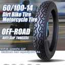 60/100-14 Dirt Bike Tire and Inner Tube, Compatible with 2.50-14 with Street Tire Tread for Front or Rear Dirtbike Thickened Neumtico for Daily Use, 225kpa 32P, size