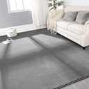 Gifeas Large Ultra Soft Modern Area Rugs for Living Room Bedroom, Grey Thickened Memory Foam Indoor Solid Minimalist Carpets, Non-Slip Comfy Rug for Boys Girls Nursery Room Home Decor ' Size	5 x 8 ft , 3 peaces