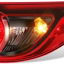 DNA MOTORING Right OE Style Outer Tail Light Compatible with 13-16 Mazda CX-5, Red/Clear Lens, OEM-TL-003-R