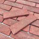 40 Pcs Red Thin Wall Brick Veneers, 2.4" x 7.9" for Kitchen Backsplash, Living Room, Fireplace, Interior and Exterior Wall Decoration (7 sq.ft)