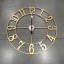 Cuspin 40 Inch Large Wall Clock, Extra Large Gold Clocks for Living Room, Battery Operated Wall Clock Silent Non-Ticking, Easy to Read Arabic Numerals, Modern Decorative Clock for Home Decor