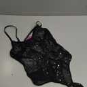 Avidlove Women Lingerie Bodysuit Lace Teddy Snap Crotch One Piece Underwire Babydoll (Small, Black Star)