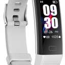 ENGERWALL Fitness Tracker with Step/Distance/Calories Counter, Activity Tracker with Heart Rate Monitor, Slim Style Watch IP68 Waterproof, Sleep Monitor Tracker, Pedometer Watch for Women Men Kids (Grey)