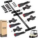 10L0L 2/3-point Golf Cart Seat Belts, 42" Retractable Belts with Bracket Street-Legal Upgrades Fits Most (2+2) /(4+2) Passenger for Yamaha EZGO TXT RXV Club Car DS Golf Carts Front/Rear Seat, 35 Inch x 6.9 Inch