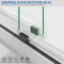 Bathroom Framless Shower Glass Door Bottom Seal Strip, 2PCS 36 Inch Long PVC Clear Seal Strips for 1/4"(6MM) Glass Door, to Stop Water Leakage