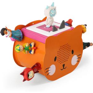 Cat Shelf for Tonies Box Organizer Storage Shelf, Magnetic Floating Shelves for Toniebox 1/2 Player & Tonies Figures, Display Collection 25~35 Figures, Characters, Designed for Kids' Gifts