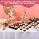 12-Pack Dessert Table Display Set, 6 Cupcake Stands and 6 Dessert Trays, Plastic Dessert Display Stands and Cake Stand, Treat Table Displays Set for Wedding, Baby Shower, Tea Party (White)