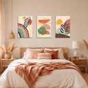 Motivilla 24x16 In Canvas Wall Art Set of 3, Monstera Leaf | Easy to Hang Canvas, Boho Botanical Style For Bedroom, Living Room, Hallway