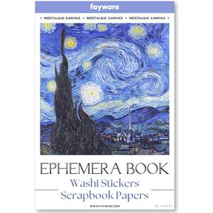 Vintage Journaling Supplies for Junk Journal - 487 Scrapbooking Stickers & 20 Ephemera Papers Washi Stickers with Art Famous Paintings (Nostalgic Canvas)