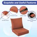 IASEAHK Outdoor Seat Cushion Set, Waterproof & Fade Resistant Patio Chair Cushions, Outdoors Cushion for Patio Furniture, 24 x 24 x 5.75 Inch, Outdoor Couch Cushions with Handle and Ties, Spice