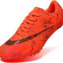 Men's Track Spike Shoes Lightweight Breathable Running Sneakers for Distance Sprinting Athletic Training Jumping Track and Field Suitable for Women and Girls (7, Orange)