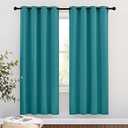 NICETOWN Room Darkening Window Curtains & Drapes - Thermal Insulated Solid Grommet Light & Sound Blocking Blackout Drapes for Bedroom/Living Room (Peacock Teal, 2 Panels, W34 x L72)