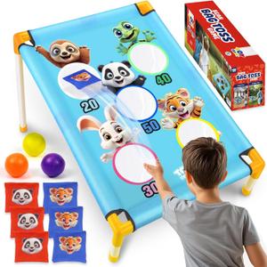 TOY Life Bean Bag Toss Game, Carnival Party Games, Cornhole Set for Kids Outdoor Games, Outside Toys for Kids Ages 4-8, Yard Outdoor Toys for Toddlers 3-5, Gifts for 3 4 5 6 7 Year Old Girls & Boys, Color - Blue animal bean bag toss game