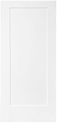 Calhome Painted Composite MDF 1 Panel Interior Barn Door Slab, 30 x 80 in, White Primed