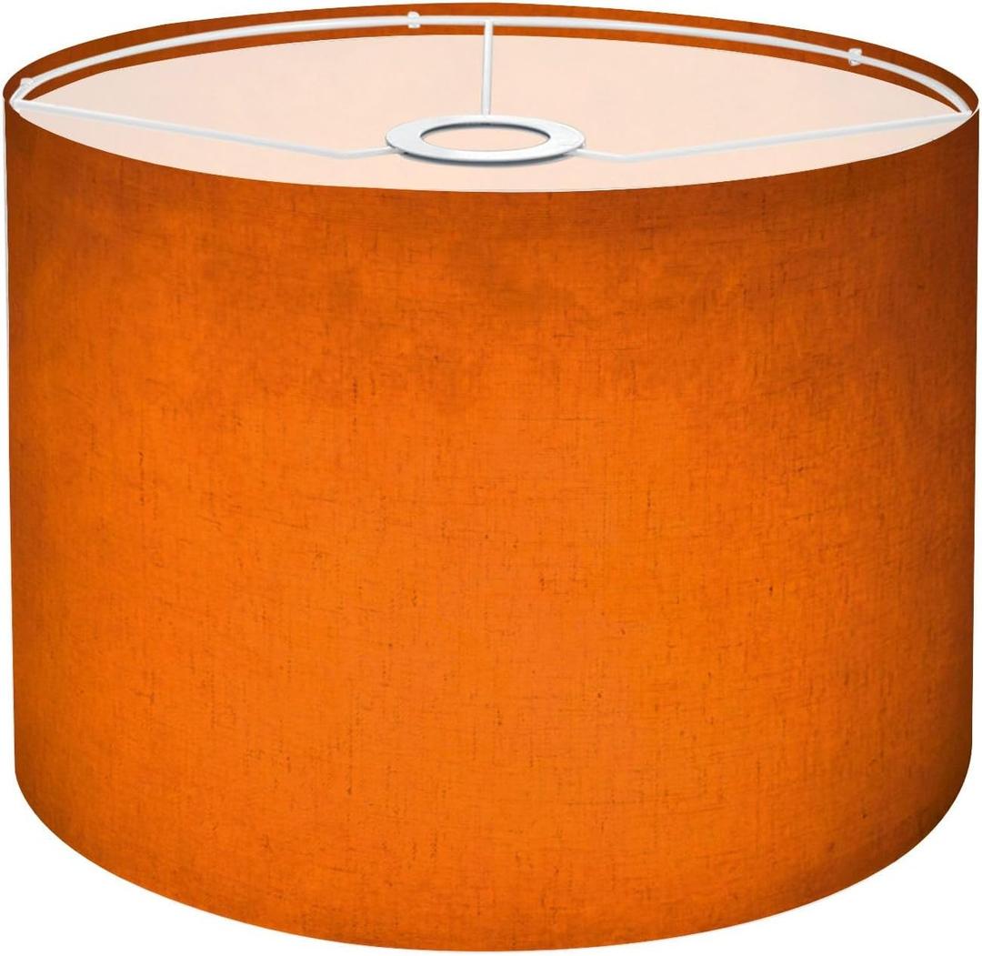 Drum Lamp Shades Orange Autumn Lamp Shade for Floor Lamps Table Lamps Pendant Light 11"x8.9" Linen Replacement Large Lampshades (Pattern1)