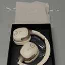 ANCAMITA Wireless Hybrid Active Noise Cancelling Headphones, 50H Playtime Wireless Over Ear Headphones with Microphone, HiFi Deep Bass, Comfortable Foldable Earphones for Travel/Work (Off White)