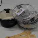 GreenPan Rio 16 Piece Cookware Pots and Pans Set, Hard Anodized Healthy Ceramic Nonstick PFAS-Free, Bakelite Handles, Frypans, Saucepan, Saute Pan, Stock Pot, Kitchen Tools, Dishwasher Safe, Black