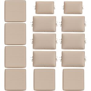 14 Pcs Outdoor Cushion Slipcovers All-Weather Patio Cushion Covers, Replacement Waterproof with Zipper for Patio Furniture, Sectional Couch 3 Sizes, Covers Only (Sand)
