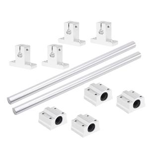 2PCS 8mm X 200mm Linear Motion Rod Shaft Guide with 4 PCS SCS8UU Ball Bearings & 4 PCS SK8 Aluminum Rail Support, Linear Motion Rod Guide Set for CNC and DIY Craft Tool (Diameter 8mm, 200mm)