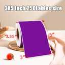 3 x 5 Inch 250Pcs Rectangle Color Coding Stickers,Strong Adhesion Easy to Write Label for Moving,Box Organization,Inventory,Business,Purple
