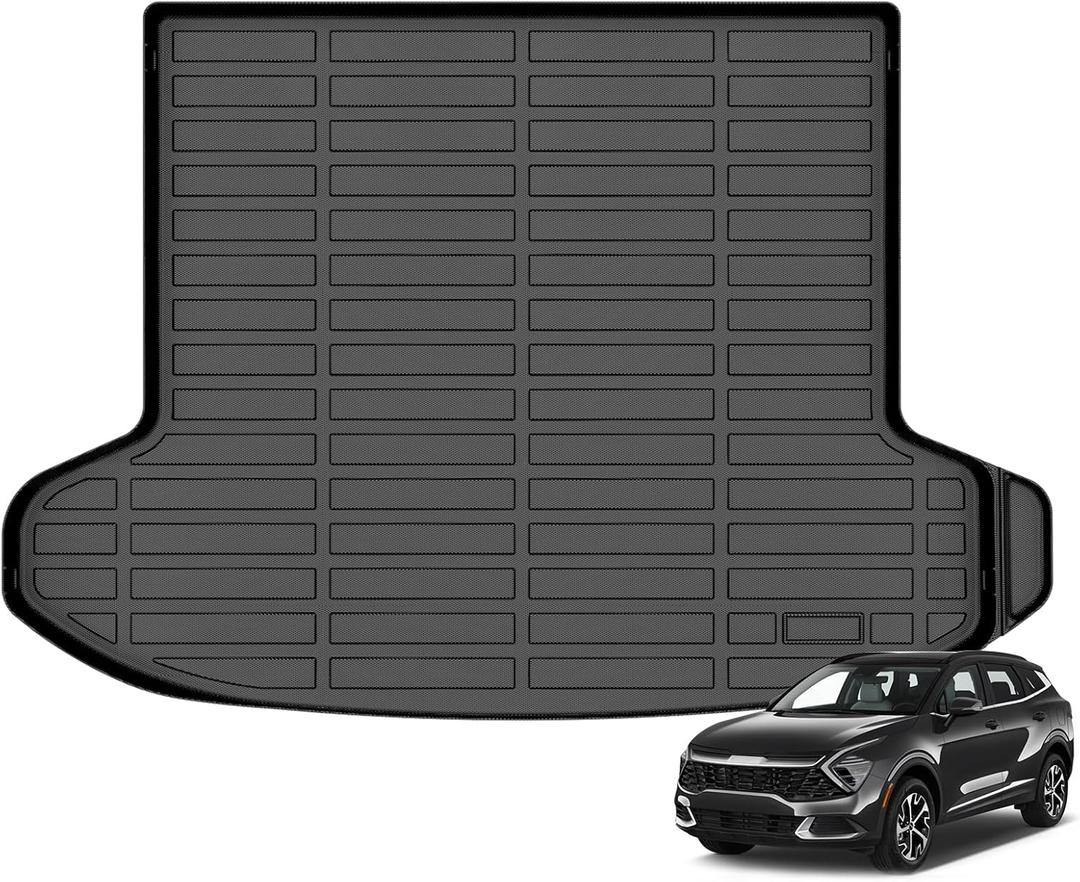 GINOWY-Cargo Liner for Kia Sportage & Sportage Hybrid 2023-2025, TPE All Weather Trunk Mat for Kia Sportage 2024 Durable Waterproof Car Mats Easy to Clean Black