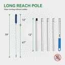 RV Awning Cleaner, Bendable Mop-Head, Hyper-Absorbent Pad, Extendable Pole, Non-Slip Handle, with 2 Magic Erasers for RVs, Campers, Trailers, Trucks