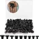 90 Pcs Silicone Rubber Hole Plugs - Assorted Sizes 4-9.5mm, Durable Round Rubber Stopper Plugs for Holes, Waterproof Black Silicone Plugs Set for Bottles, Pipes, and Test Tubes (90)