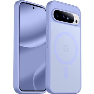 SPIDERCASE Magnetic for Google Pixel 10 Pro XL Case, Military Grade Drop Protection Slim Translucent Matte Shockproof Anti-Fingerprint Phone Case for Pixel 10 Pro XL,Light Purple