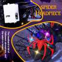 GORTIN Light up Halloween Headband Black Flower Gothic Headpiece Spider Hair Accessories for Women (Black, Free size)