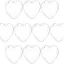 uxcell 10 Pcs Clear Fillable Heart Ornament, 3.1 Inch Hanging Plastic Balls Transparent Heart Shaped Decor Christmas Sphere for DIY Craft, Party, Wedding