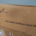 Sportneer Bleacher Chairs with Back and Cushion: 2.8" Thick Comfy Corduroy 6-Position Reclining Stadium Seats with 2 Large Pockets & 2 Cup Holders, Bleacher Seats for Outdoor Events - 2 Packs, 20.5"
